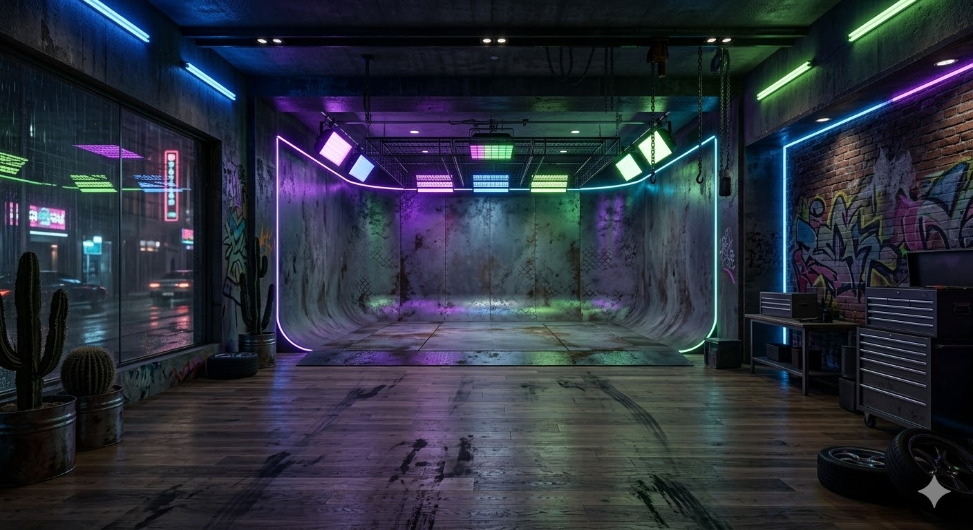 Subterranean Neon Garage